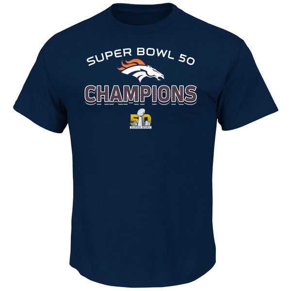 Denver Broncos Majestic Super Bowl 50 Champions Beyond Victory WEM T-Shirt - Navy Blue,We sell and wholesale Denver Broncos Majestic Super Bowl 50 Champions Beyond Victory WEM T-Shirt - Navy Blue on line form chian!